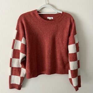 Blu Pepper Warm Rust Sweater with Cream Stripes